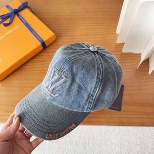 Louis Vuitton Blue Denim Cap with Logo